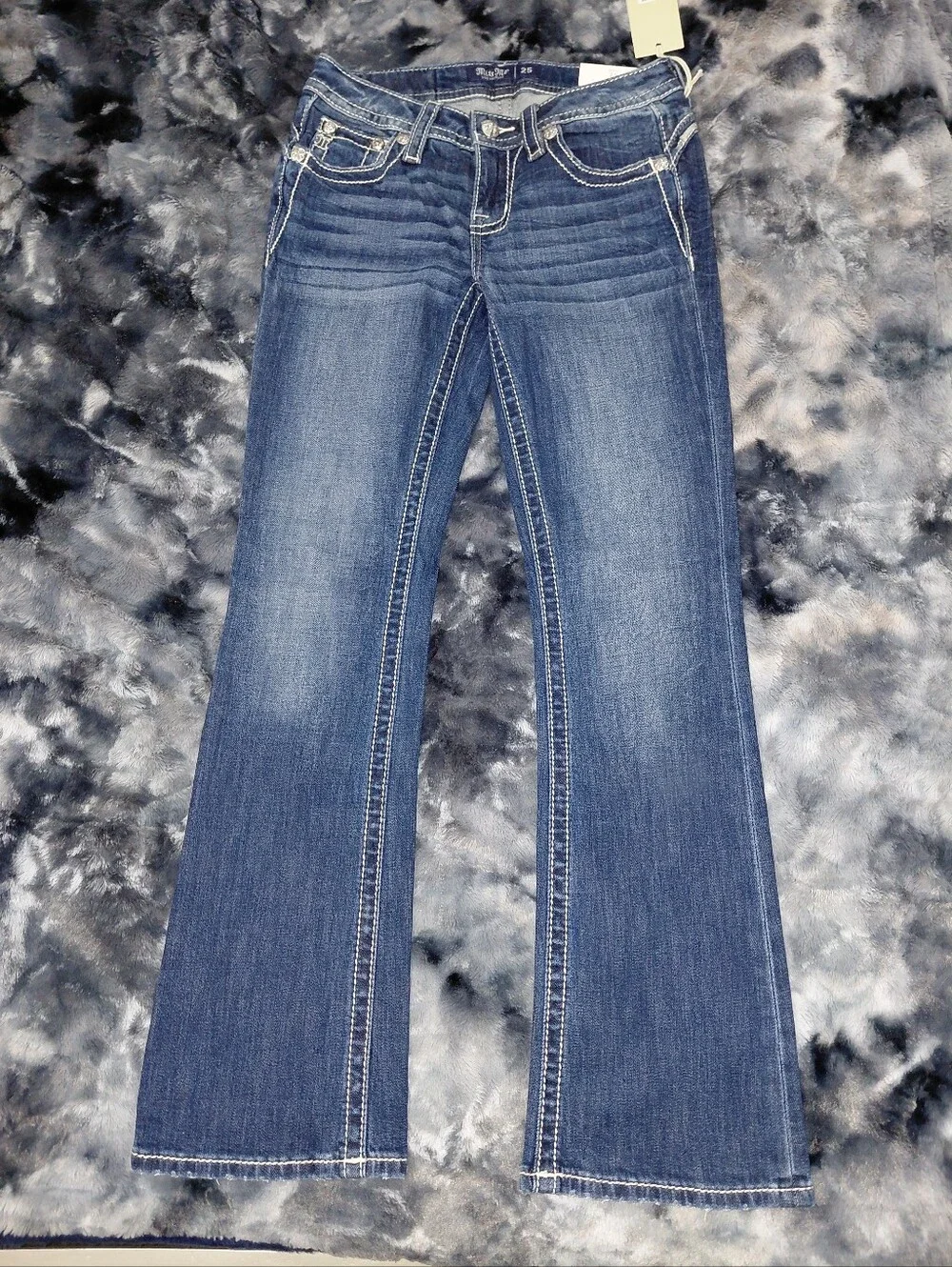 Miss Me Angel Ever After Bootcut Jeans 25 NWT Dark Wash Embellished Y2K Western